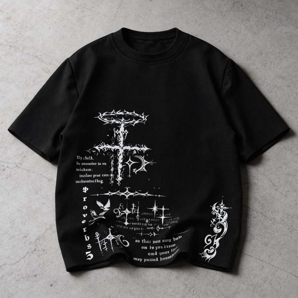 Black Proverbs Tee (Oversized Fit)