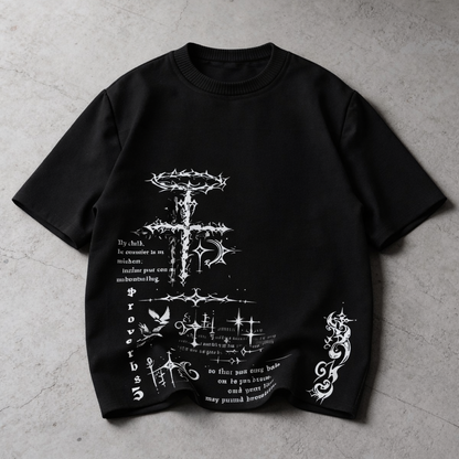 Black Proverbs Tee (Oversized Fit)