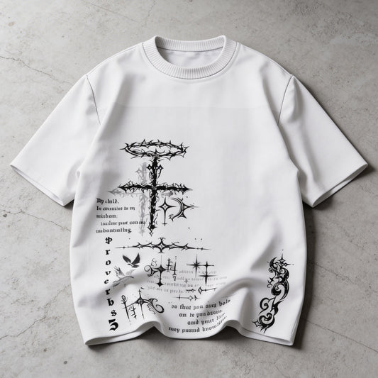 White Proverbs Tee (Oversized Fit)